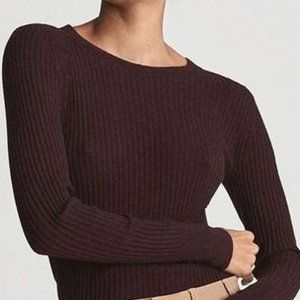Reiss MAEVE CREW NECK KNITTED TOP - S - Burgundy